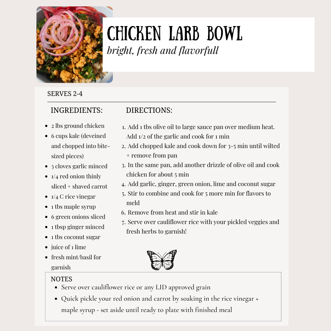 LID recipe: chicken larb bowl